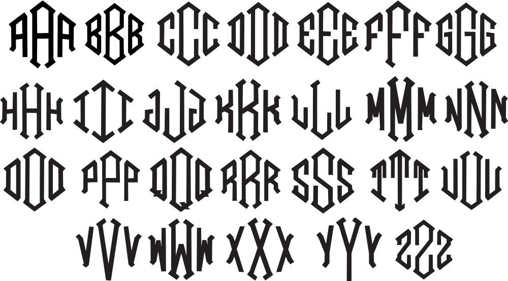 (s035-7) Diamond Block Monogram