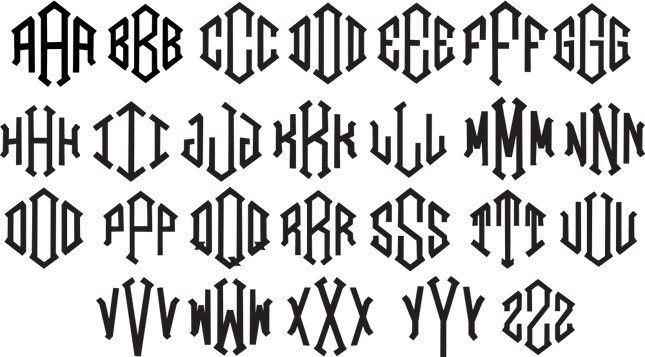 (s035-7) Diamond Block Monogram