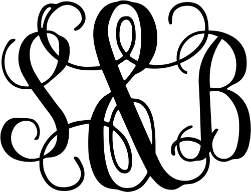 (035-2) Vine2 2 Letter & Ampersand Monogram