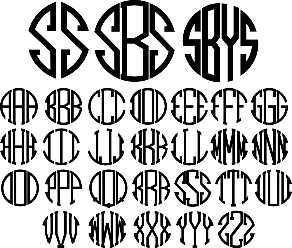 (s230-2A) Pineapple Monogram