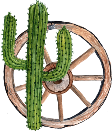 (s036-3-1B) Cactus Wagon Wheel