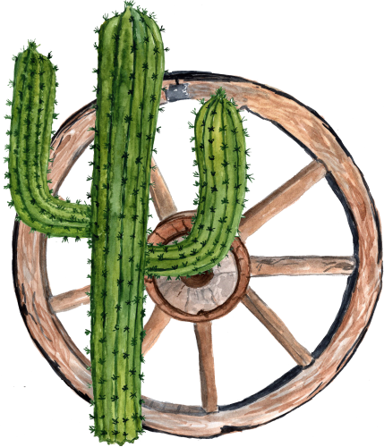 (s036-3-1B) Cactus Wagon Wheel