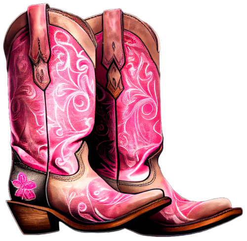 (s036-3-H2) Pink Cowgirl Boots
