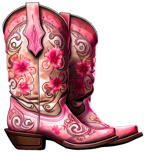 (s036-3-J2) Pink Cowgirl Boots