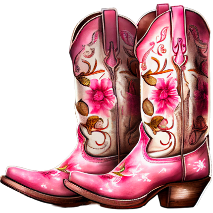 (s036-3-K2) Pink Cowgirl Boots