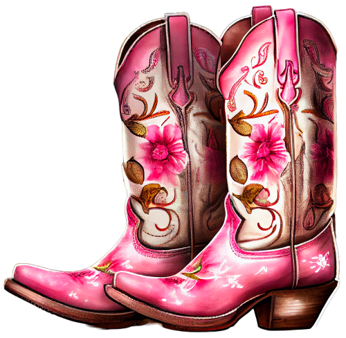 (s036-3-K2) Pink Cowgirl Boots