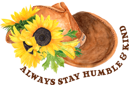 (s036-3-M) Always Stay Humble & Kind Cowboy Hat Sunflowers
