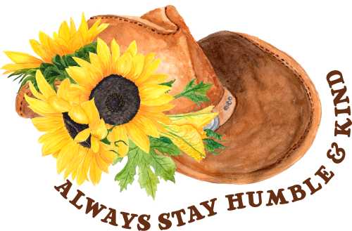 (s036-3-M) Always Stay Humble & Kind Cowboy Hat Sunflowers