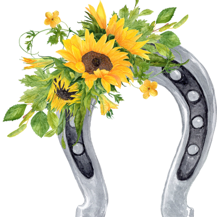 (s036-3-P2) Horseshoe with Sunflowers