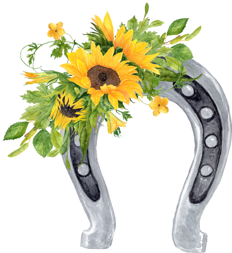 (s036-3-P2) Horseshoe with Sunflowers