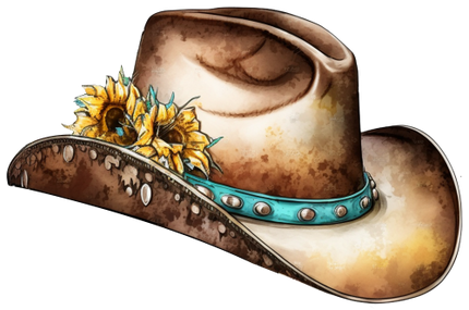 (s036-3-Z) Cowboy Hat with Sunflowers