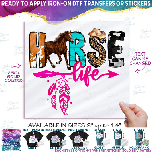 (s036-4H) Horse Mom Life Camp Custom Text