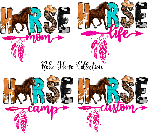 (s036-4H) Horse Mom Life Camp Custom Text