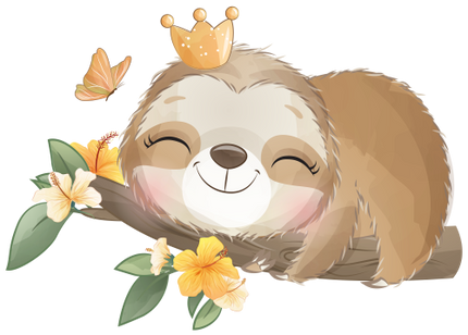 (s361-1-D) Sloths Yellow Flowers