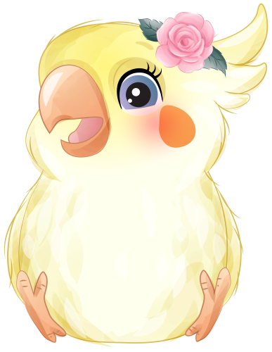 (s361-1-U) Cockatiel Pink Flower