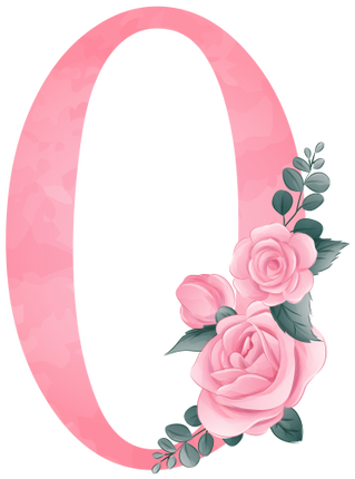 (361-02) Rose Roses Floral Monogram Letter All Letters A-Z Numbers 0-9