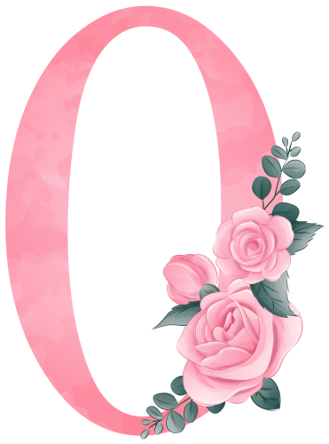 (s361-2) Rose Roses Floral Monogram Letter All Letters A-Z Numbers 0-9