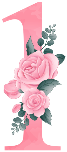 (s361-2) Rose Roses Floral Monogram Letter All Letters A-Z Numbers 0-9