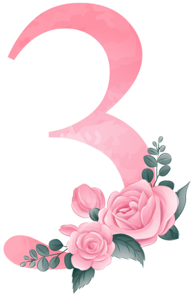 (361-02) Rose Roses Floral Monogram Letter All Letters A-Z Numbers 0-9