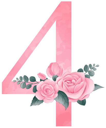 (s361-2) Rose Roses Floral Monogram Letter All Letters A-Z Numbers 0-9
