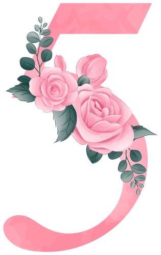 (s361-2) Rose Roses Floral Monogram Letter All Letters A-Z Numbers 0-9