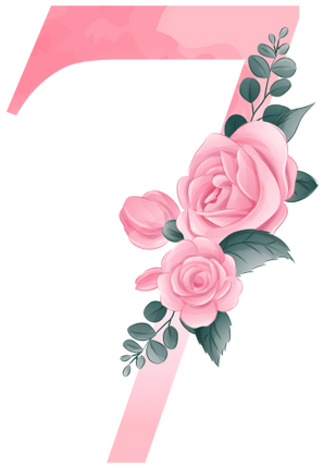 (361-02) Rose Roses Floral Monogram Letter All Letters A-Z Numbers 0-9