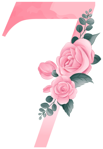 (s361-2) Rose Roses Floral Monogram Letter All Letters A-Z Numbers 0-9
