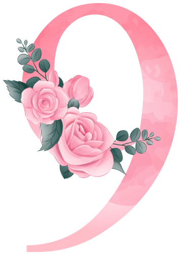(s361-2) Rose Roses Floral Monogram Letter All Letters A-Z Numbers 0-9