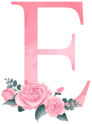 (361-02) Rose Roses Floral Monogram Letter All Letters A-Z Numbers 0-9