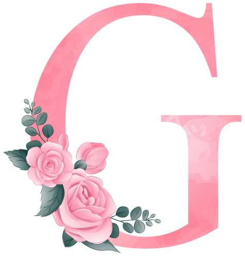 (s361-2) Rose Roses Floral Monogram Letter All Letters A-Z Numbers 0-9