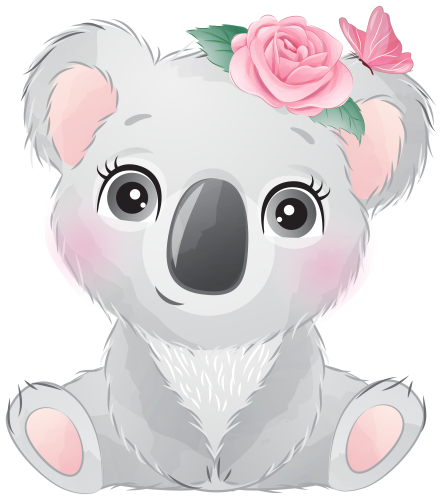 (s361-2-I) Koala Pink Flowers