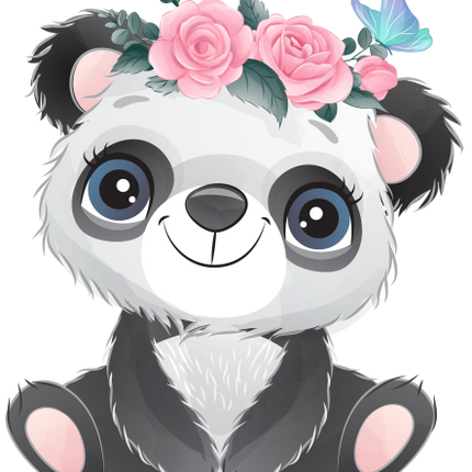 (s361-2-J) Panda Pink Flowers