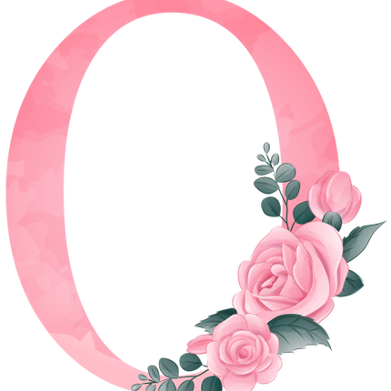 (361-02) Rose Roses Floral Monogram Letter All Letters A-Z Numbers 0-9