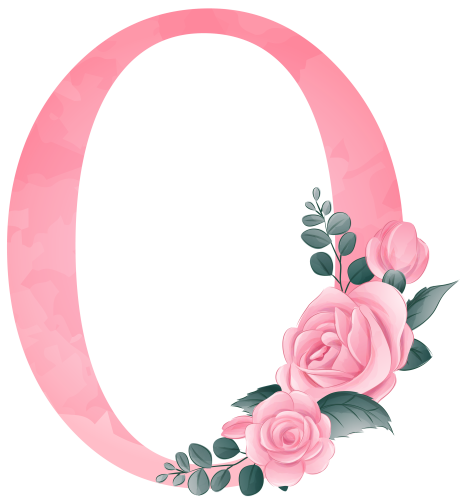 (s361-2) Rose Roses Floral Monogram Letter All Letters A-Z Numbers 0-9