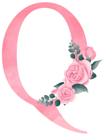 (361-02) Rose Roses Floral Monogram Letter All Letters A-Z Numbers 0-9