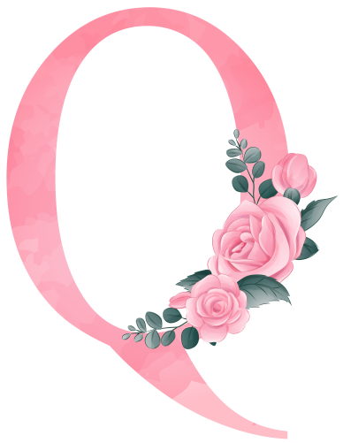 (s361-2) Rose Roses Floral Monogram Letter All Letters A-Z Numbers 0-9