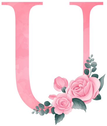 (361-02) Rose Roses Floral Monogram Letter All Letters A-Z Numbers 0-9