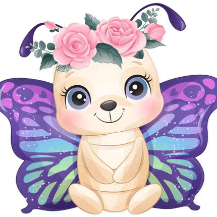 (s361-3-O) Butterfly Pink Flower