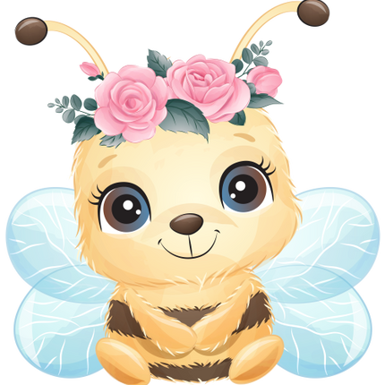 (s361-3-P) Cute Bumble Bee Honeybee Flowers