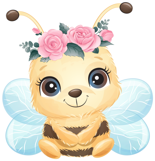 (s361-3-P) Cute Bumble Bee Honeybee Flowers