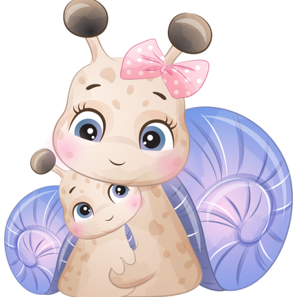 (s361-3-R) Mama and Baby Snail