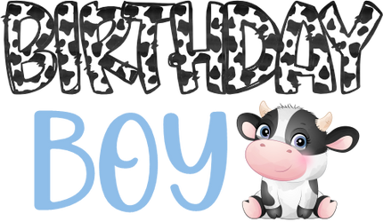 (s361-3) Birthday Boy Baby Cow