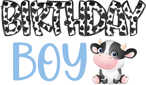 (s361-3) Birthday Boy Baby Cow