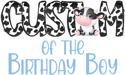 (s361-3) Mom of the Birthday Boy Cow Family Custom Text