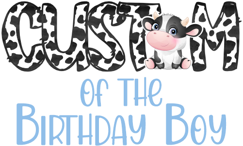 (s361-3) Mom of the Birthday Boy Cow Family Custom Text
