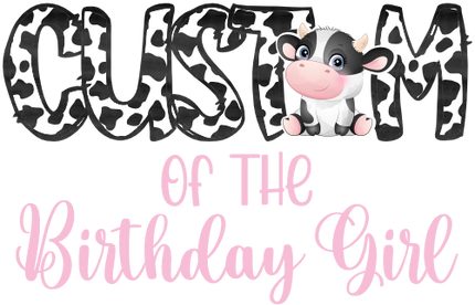 (s361-3) Mom of the Birthday Girl Cow Family Custom Text