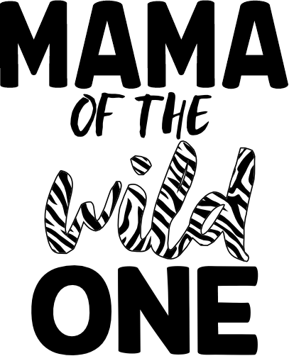 (s365-C2) Family of the Wild One Zebra Print Custom Text