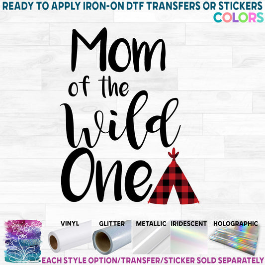 (s365-D) Mama, Family, of the Wild One, Wild Ones Buffalo Plaid Teepee Custom Text