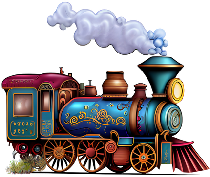 (366-1B) Vintage Steam Train