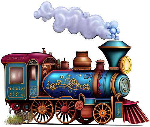 (366-1B) Vintage Steam Train